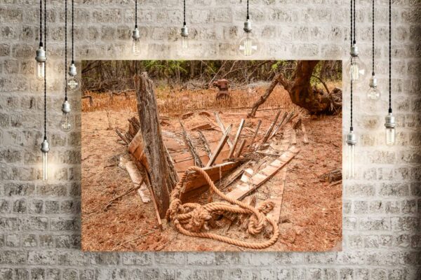 Old Brown Wooden Row Boat