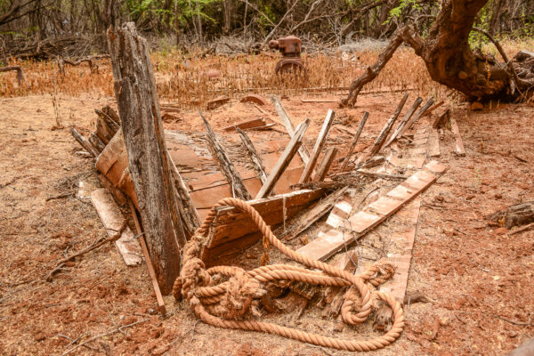 Old Brown Wooden Row Boat - Image 2